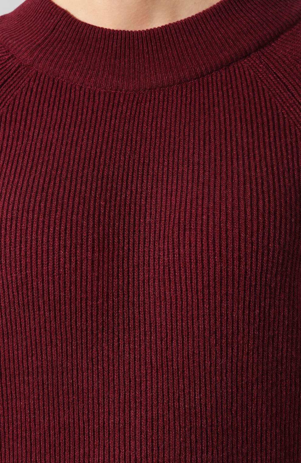 Пуловер NANUSHKA бордового цвета по цене 35000 руб., арт. ARDEN_BERRY_CASHMERE BLEND RIB, фото 5 Пуловер NANUSHKA, арт. ARDEN_BERRY_CASHMERE BLEND RIB, фото 5