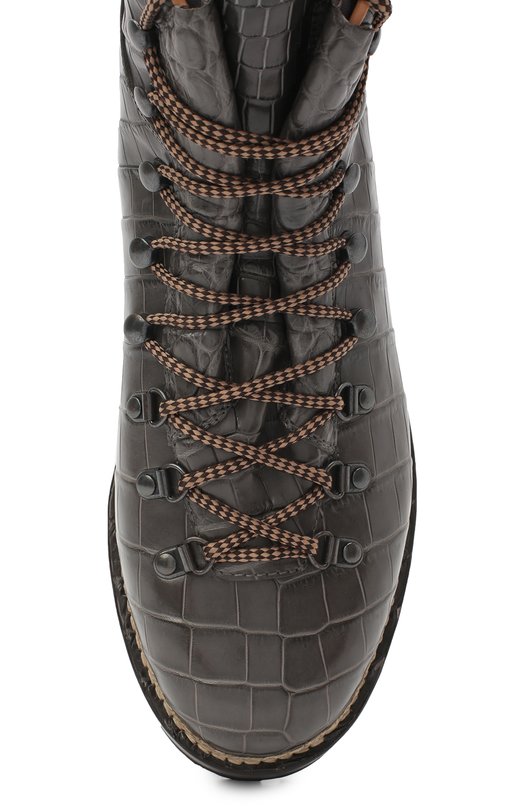 Ботинки из кожи крокодила Ralph Lauren Серый, фото 5