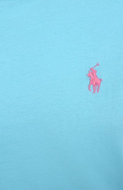 Хлопковая футболка POLO RALPH LAUREN голубого цвета по цене 8995 руб., арт. 211847073, фото 5 Хлопковая футболка POLO RALPH LAUREN, арт. 211847073, фото 5