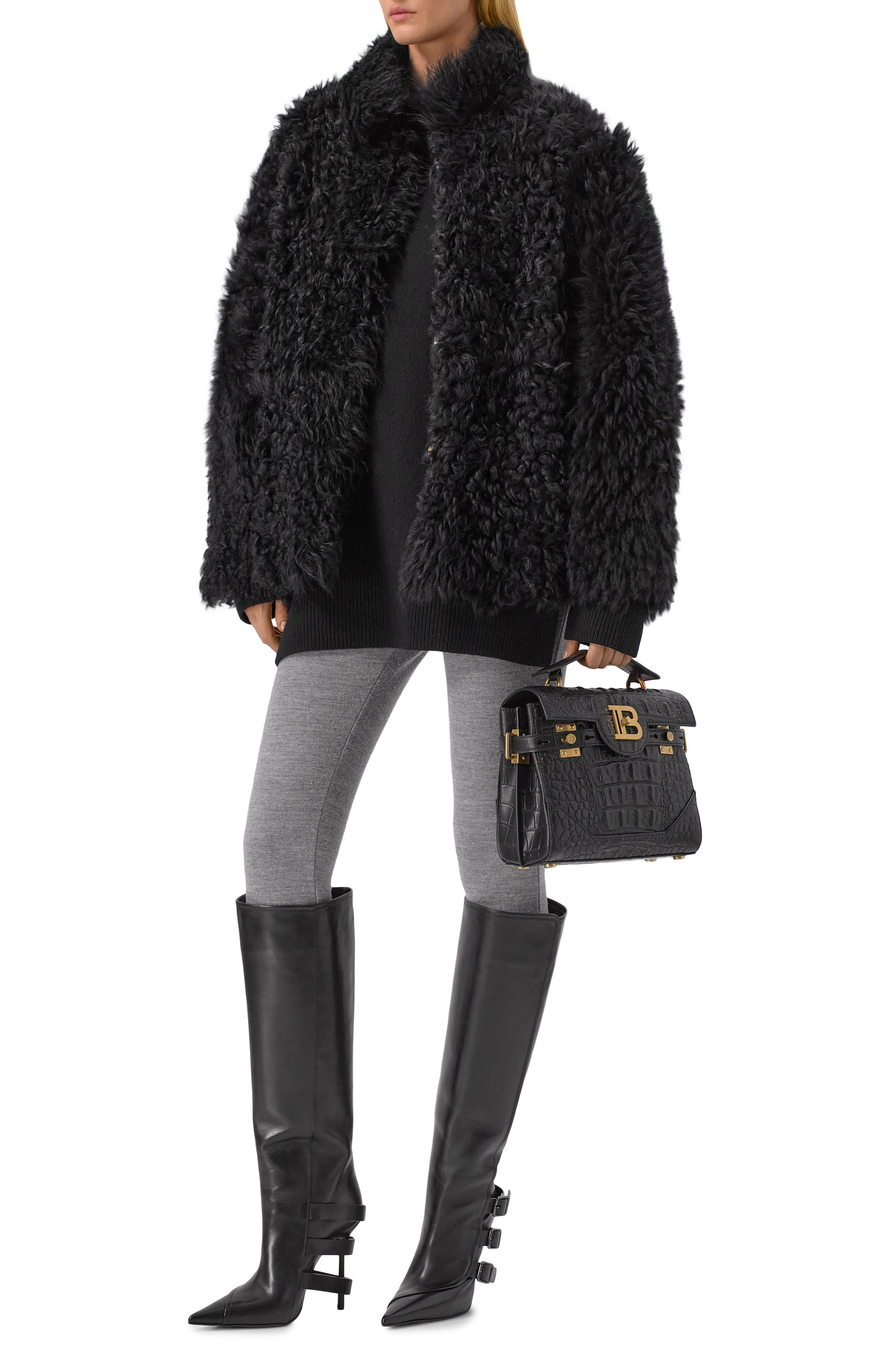 Легинсы из шерсти и хлопка BALMAIN, арт. FF00C014/JL17, фото 2