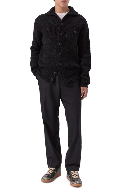 Кожаные кеды Replica Maison Margiela S57WS0517/P7424 Чёрный  S57WS0517/P7424 Фото 2