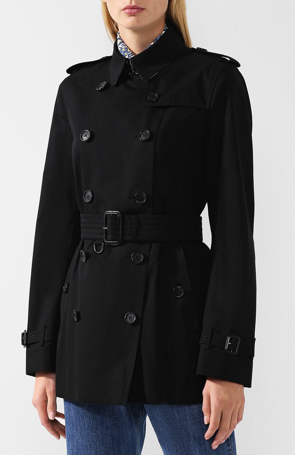 Тренч с поясом BURBERRY черного цвета по цене 189500 руб., арт. 3900548, фото 3 Тренч с поясом BURBERRY, арт. 3900548, фото 3