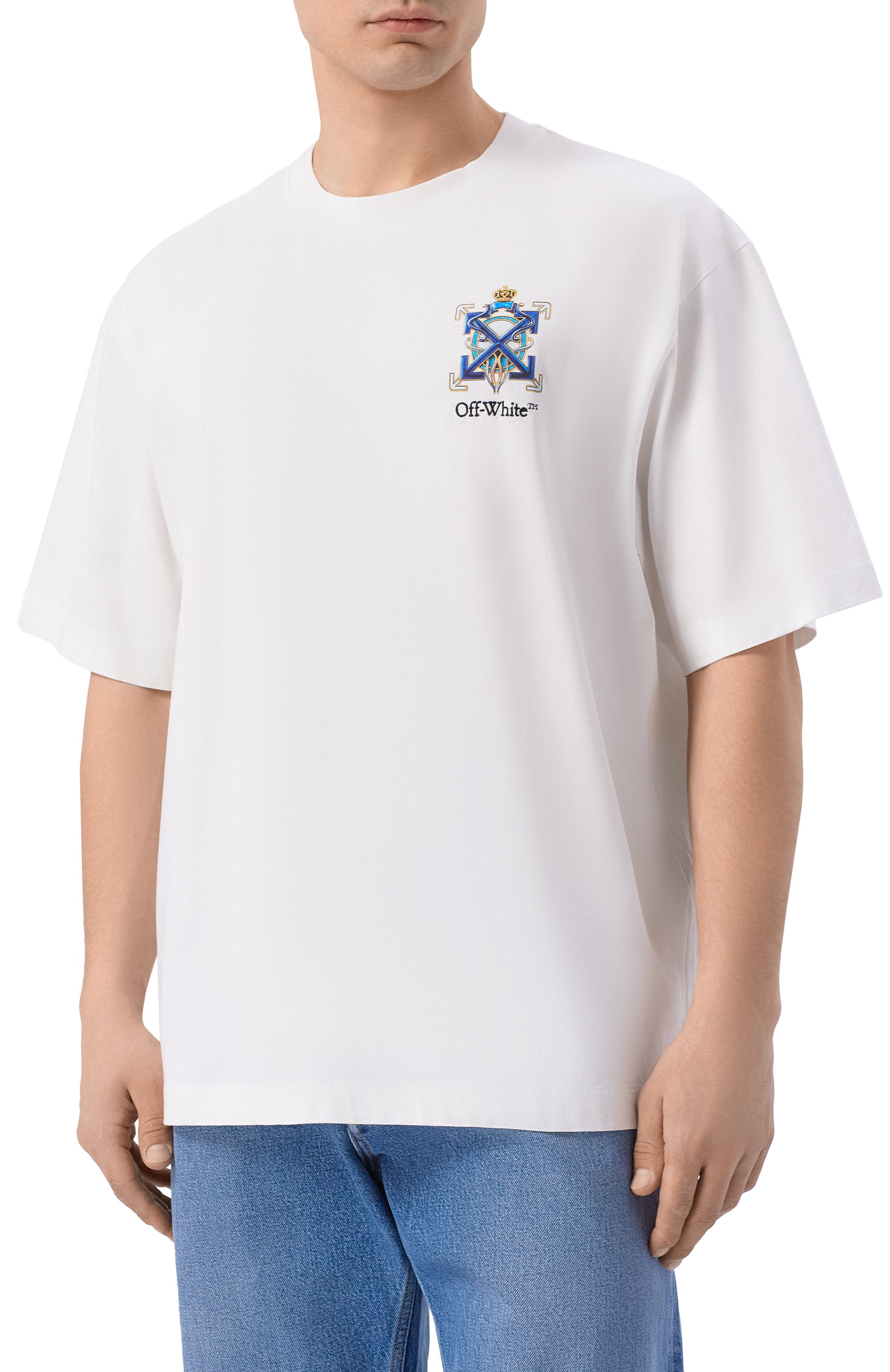 Хлопковая футболка OFF-WHITE, арт. 0MAA120S26JER003, фото 3