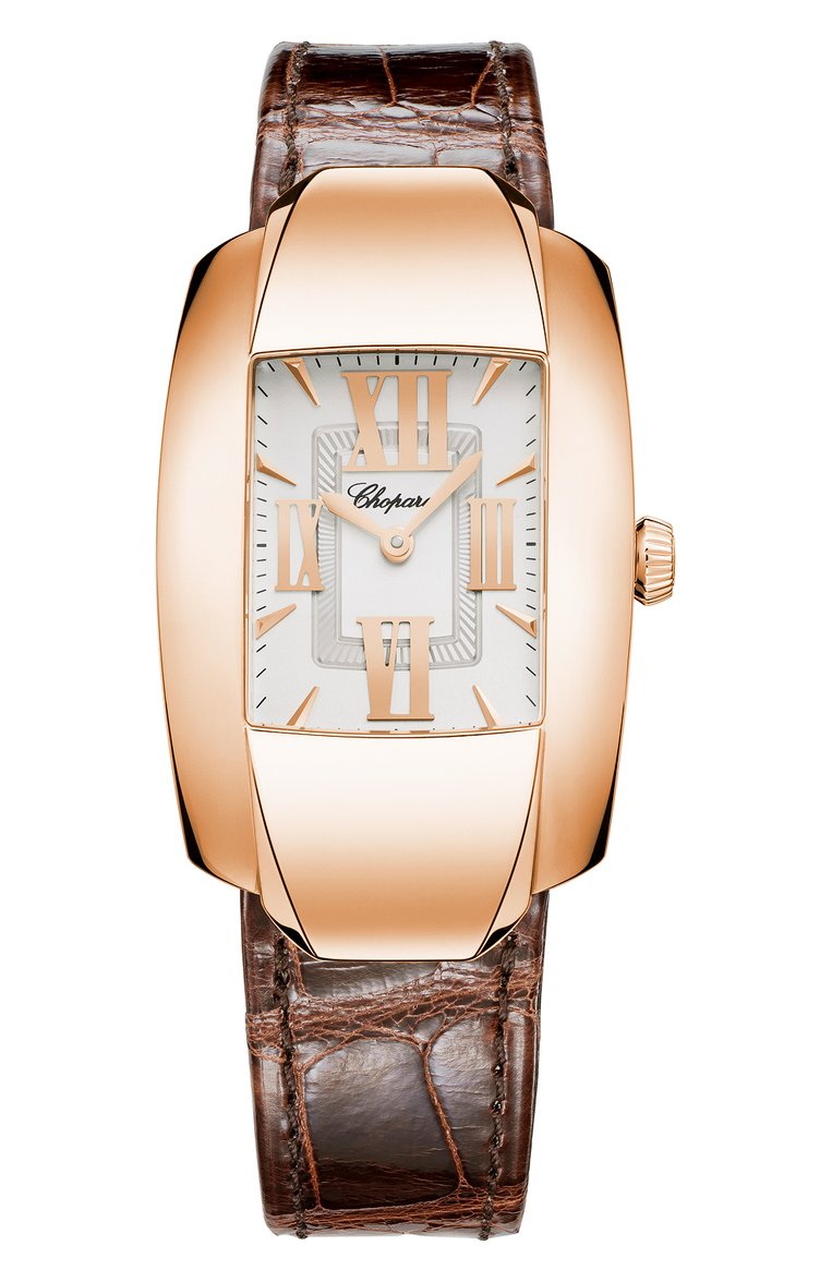 Женские часы la strada CHOPARD бесцветного цвета, арт. 419255-5001 | Фото 1 (Материал корпуса: Розовое золото; Цвет циферблата: Серебристый; Механизм: Кварц; Региональные ограничения белый список (Axapta Mercury): Не проставлено; Нос: Не проставлено)