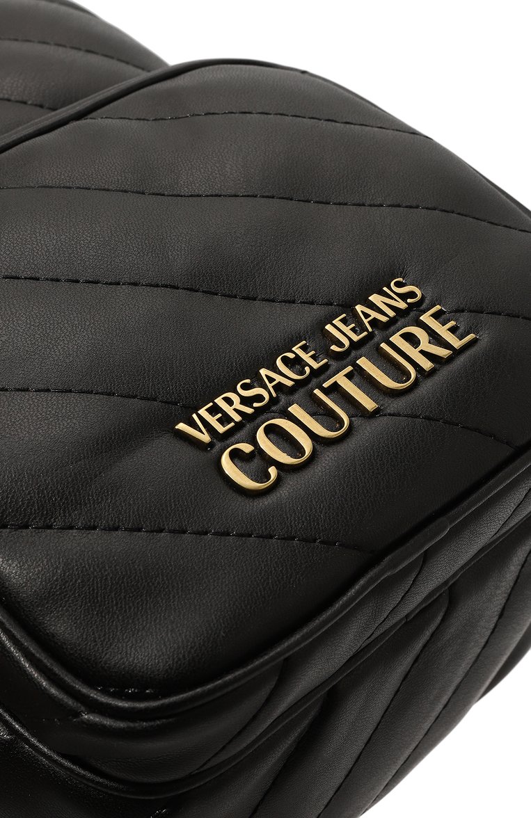 Женский рюкзак VERSACE JEANS COUTURE черного цвета, арт. 74VA4BAG/ZS409 | Фото 3 (Размер: mini; Ремень/цепочка: На ремешке; Стили: Кэжуэл; Материал: Экокожа)