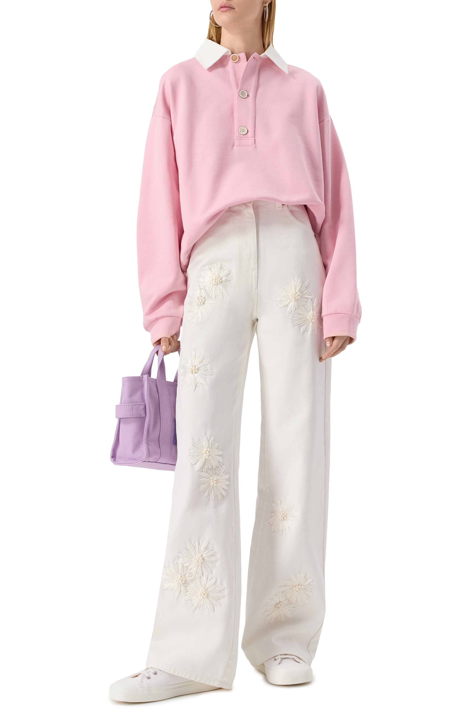 Хлопковое поло MARNI розового цвета по цене 92400 руб., арт. FUMU0145S0/UTC275, фото 2 Хлопковое поло MARNI, арт. FUMU0145S0/UTC275, фото 2