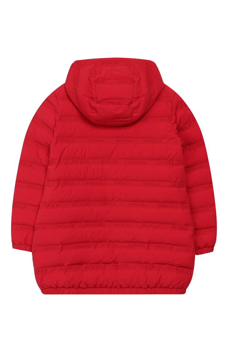 Детская пуховая куртка MONCLER красного цвета, арт. F1-954-1B523-10-539DG/8-10A | Фото 2 (Материал утеплителя: Пух и перо; Материал внешний: Синтетический материал; Материал подклада: Синтетический материал; Рукава: Длинные; Статус проверки: Проверена категория; Девочки Кросс-КТ: Пуховик-верхняя одежда; Кросс-КТ: Зима; Материал сплава: Проставлено; Драгоценные камни: Проставлено)