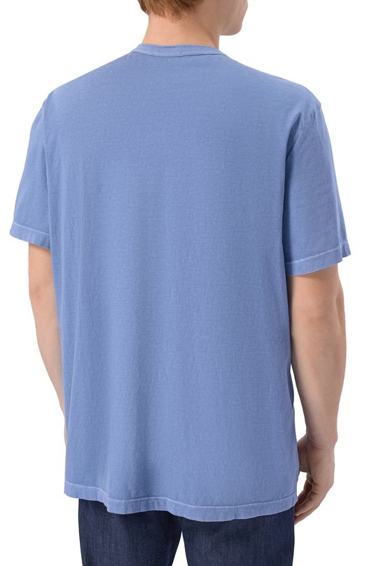 Хлопковая футболка James Perse MLJ3311 Голубой  MLJ3311 Фото 4