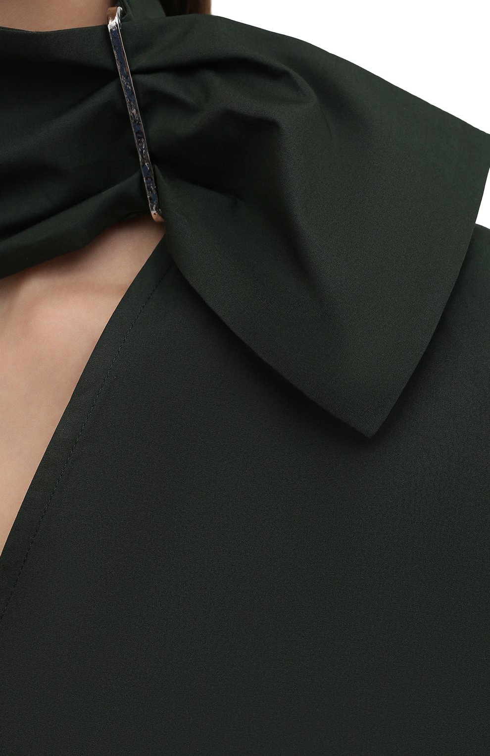 Хлопковый топ JIL SANDER темно-зеленого цвета по цене 79100 руб., арт. JSWS566805-WS244200, фото 5 Хлопковый топ JIL SANDER, арт. JSWS566805-WS244200, фото 5