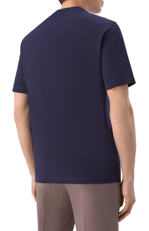 Хлопковая футболка Brunello Cucinelli M0B138440 Синий  M0B138440 Фото 4