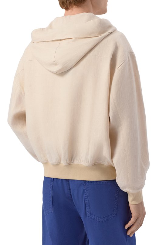 Льняной бомбер Kiton UGK137K0708H Бежевый  UGK137K0708H Фото 4