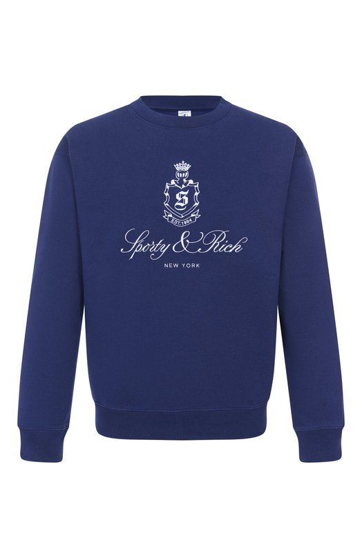Хлопковый свитшот Sporty and Rich ST071602231BL106 Синий ST071602231BL106