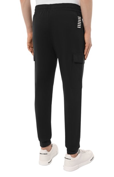 Хлопковые джоггеры EA7 темно-синего цвета по цене 11700 руб., арт. 8NPP59/PJ05Z, фото 4 Хлопковые джоггеры EA7, арт. 8NPP59/PJ05Z, фото 4