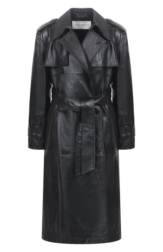 Кожаный тренч Nina Ricci 25AUMA017/LB0074 Чёрный 25AUMA017/LB0074