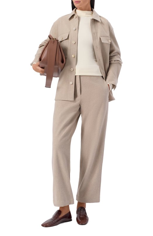 Шерстяные брюки Jil Sander J40KA0280/J40182 Бежевый  J40KA0280/J40182 Фото 2