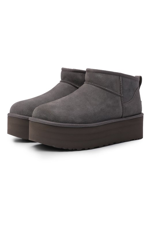 Замшевые угги Classic Ultra Mini Platform UGG 1135092 Серый 1135092