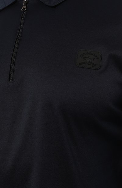 Хлопковое поло PAUL&SHARK темно-синего цвета по цене 39950 руб., арт. 13311725/3XL-6XL, фото 5 Хлопковое поло PAUL&SHARK, арт. 13311725/3XL-6XL, фото 5