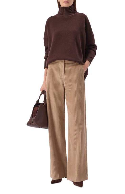 Шерстяной свитер Weekend Max Mara B0RGIA Коричневый  B0RGIA Фото 2