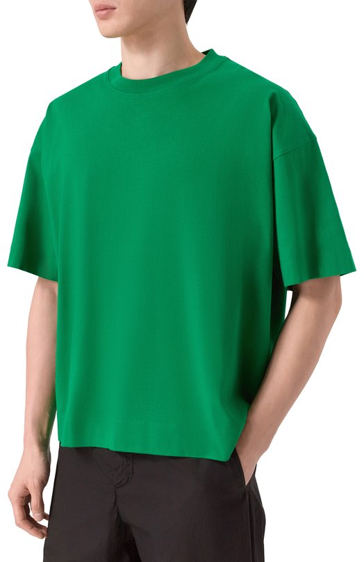 Хлопковая футболка Dries Van Noten 021111/3603 Зелёный  021111/3603 Фото 3