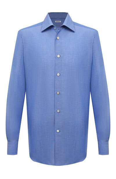 Мужская сорочка из хлопка и льна KITON, арт. UCIH06609