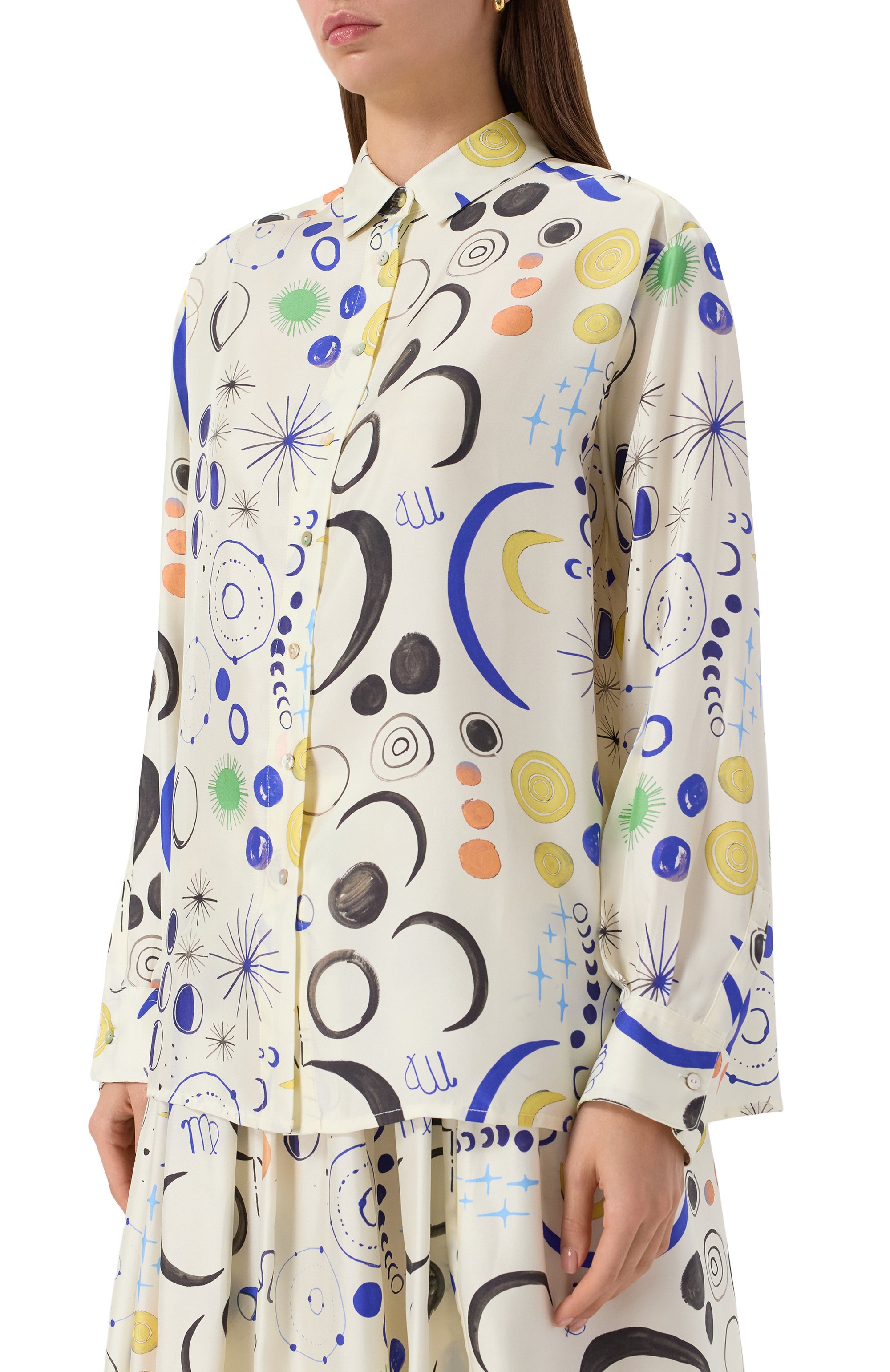 Шелковая рубашка ASCENO кремового цвета по цене 41700 руб., арт. RS25_T063F04, фото 3 Шелковая рубашка ASCENO, арт. RS25_T063F04, фото 3