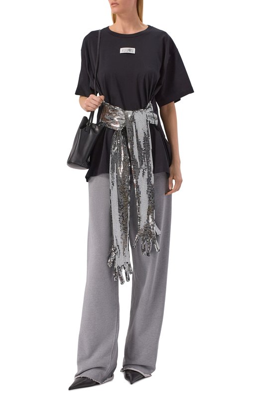 Хлопковые брюки MM6 S52KA0548/S25337 Серый  S52KA0548/S25337 Фото 2