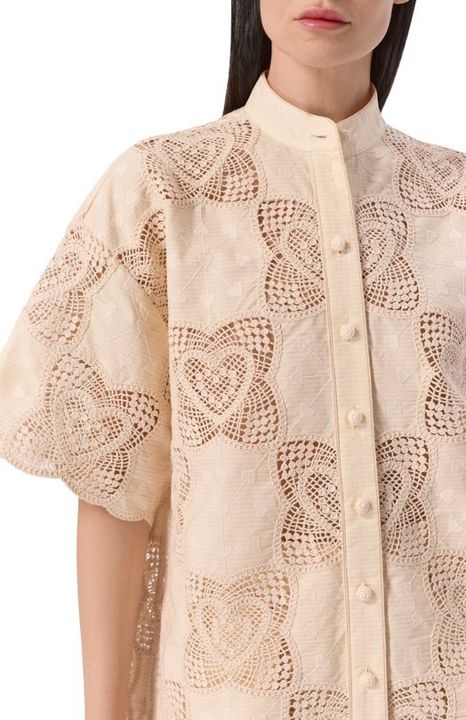 Хлопковая рубашка Zimmermann 5894TRS262 Кремовый  5894TRS262 Фото 5