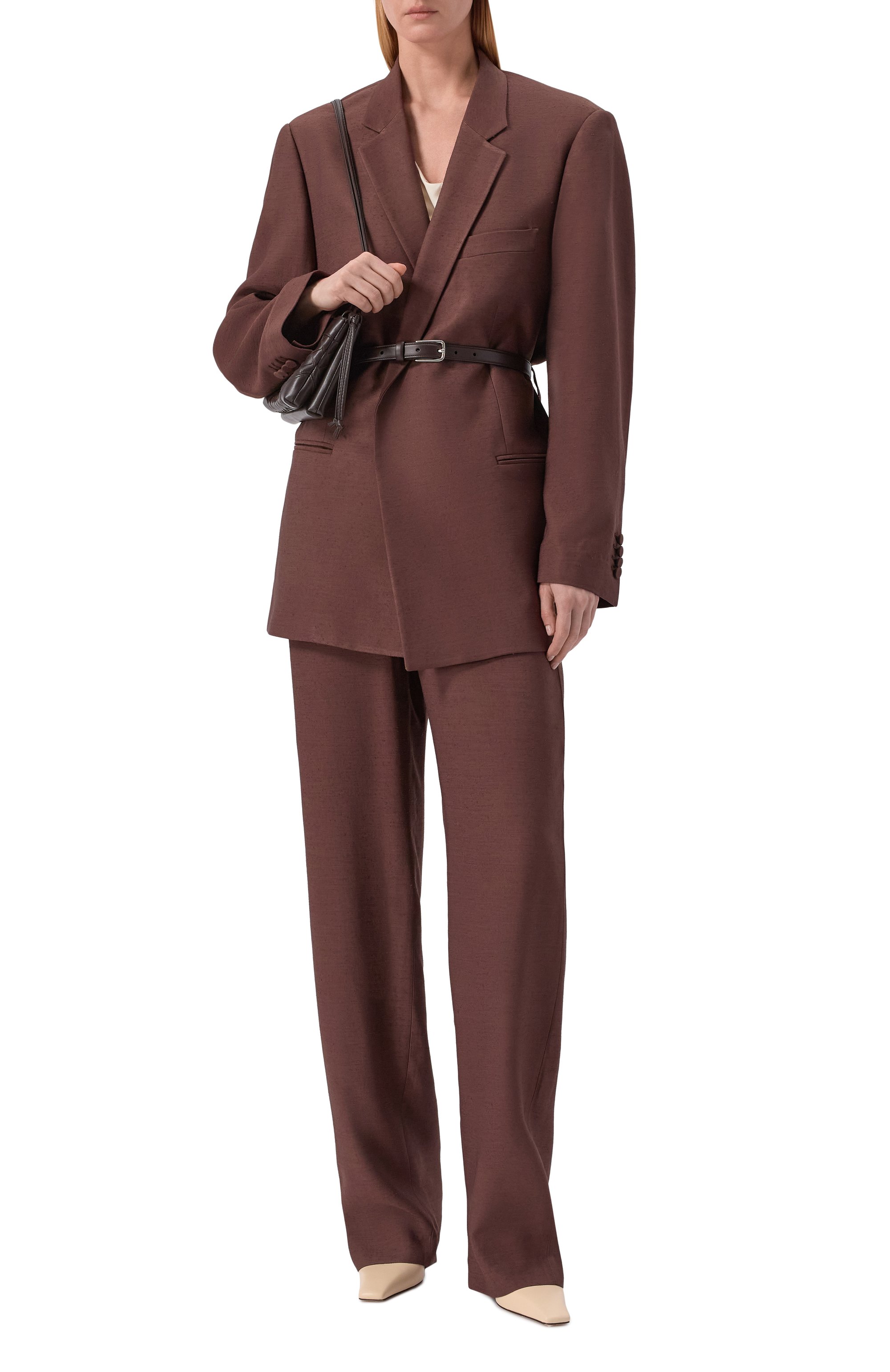 Жакет из вискозы ARMARIUM коричневого цвета по цене 251000 руб., арт. ARMFWB018/V014, фото 2 Жакет из вискозы ARMARIUM, арт. ARMFWB018/V014, фото 2