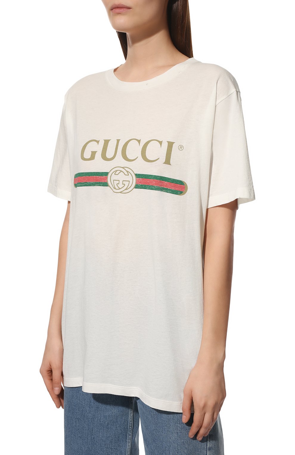 Хлопковая футболка GUCCI, арт. 457095/X5L89, фото 3