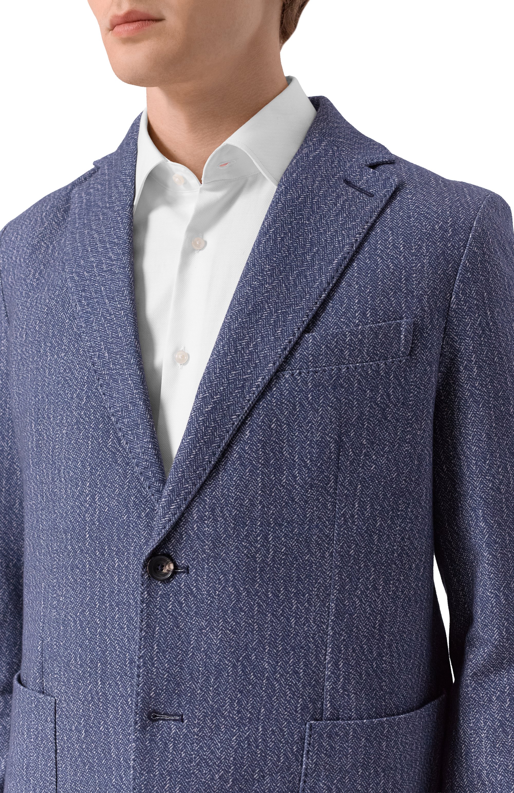 Хлопковый пиджак CIRCOLO 1901 синего цвета по цене 68750 руб., арт. CN5000, фото 6 Хлопковый пиджак CIRCOLO 1901, арт. CN5000, фото 6