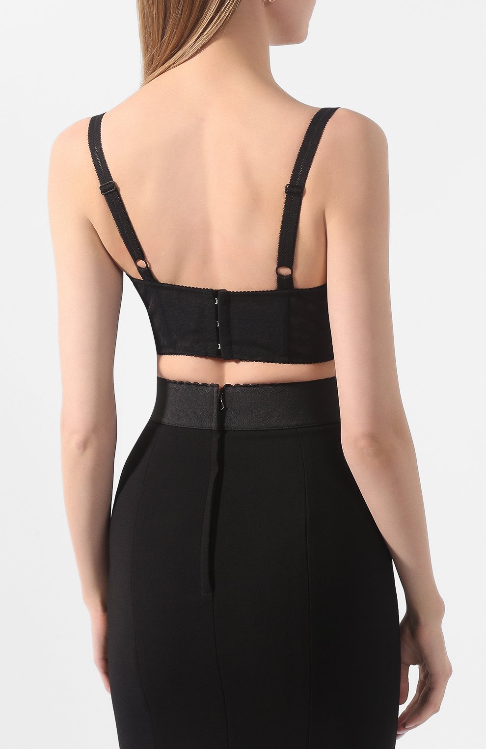 Топ-бюстье DOLCE & GABBANA черного цвета по цене 62100 руб., арт. F7T18T/G9921, фото 4 Топ-бюстье DOLCE & GABBANA, арт. F7T18T/G9921, фото 4