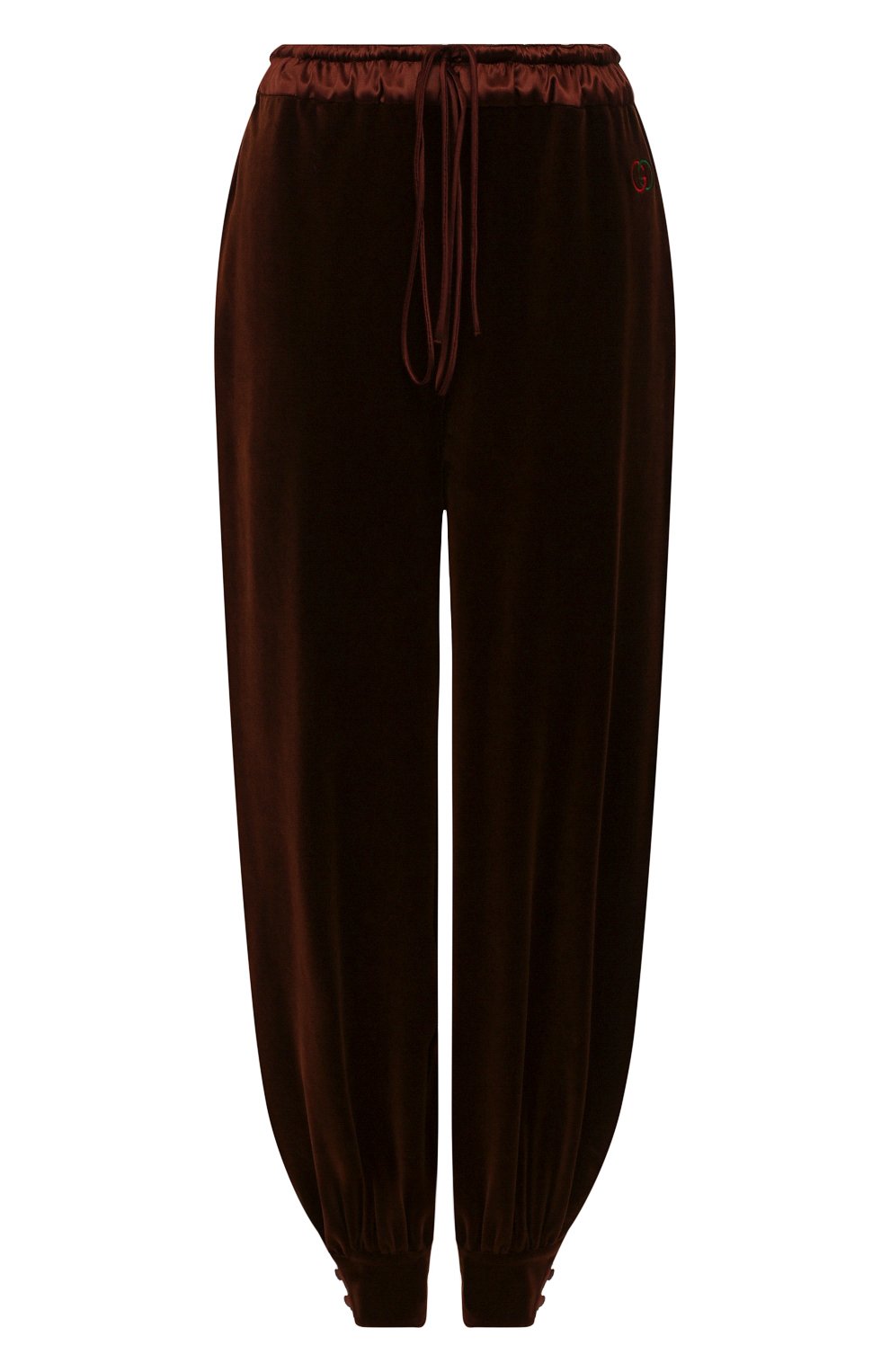 Хлопковые джоггеры GUCCI коричневого цвета по цене 158400 руб., арт. 595846/XJBUH, фото 1 Хлопковые джоггеры GUCCI, арт. 595846/XJBUH, фото 1