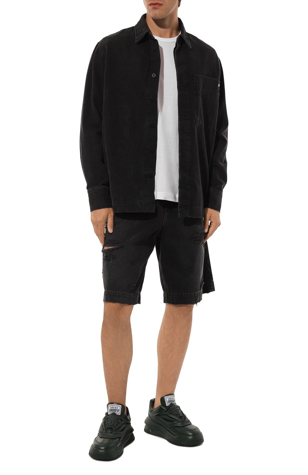 Кожаные кроссовки odissea VERSACE, арт. 1004524/1A03180, фото 2