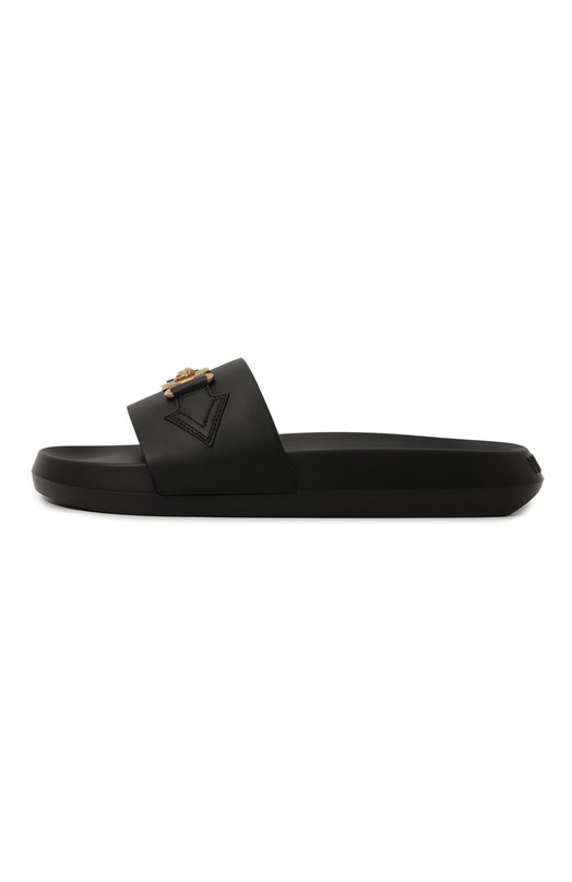 Кожаные шлепанцы Versace 1010628/DV46G Чёрный  1010628/DV46G Фото 4
