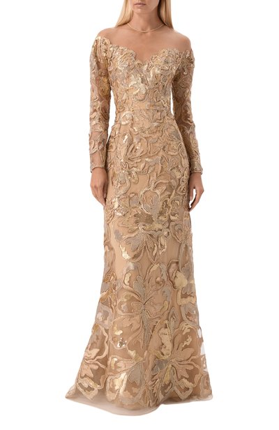 Женское платье с отделкой пайетками ELIE SAAB, арт. D1338NP26/YA071