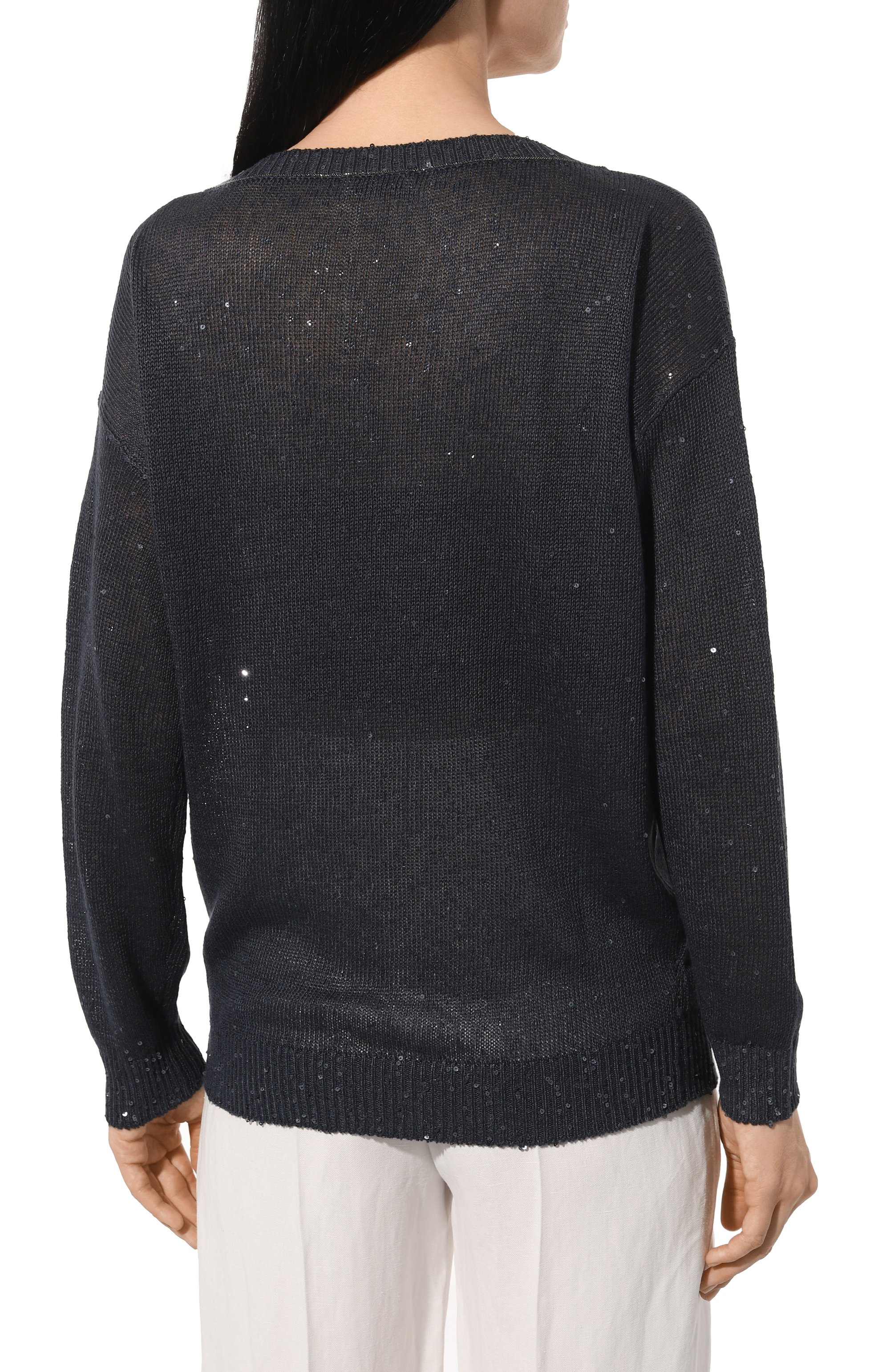 Пуловер изо льна и шелка BRUNELLO CUCINELLI, арт. M1000B1033, фото 4