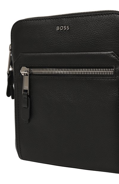 Кожаная сумка BOSS черного цвета по цене 33300 руб., арт. 50503699, фото 3 Кожаная сумка BOSS, арт. 50503699, фото 3