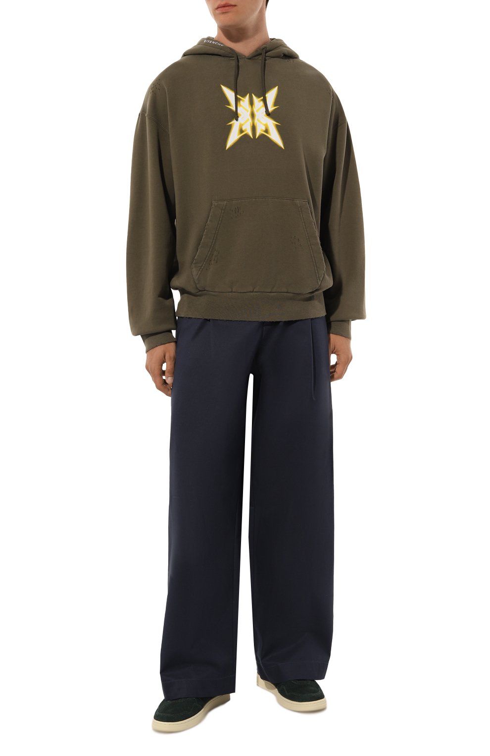 Хлопковое худи GIVENCHY хаки цвета по цене 128000 руб., арт. BMJ0LA3YGH, фото 2 Хлопковое худи GIVENCHY, арт. BMJ0LA3YGH, фото 2