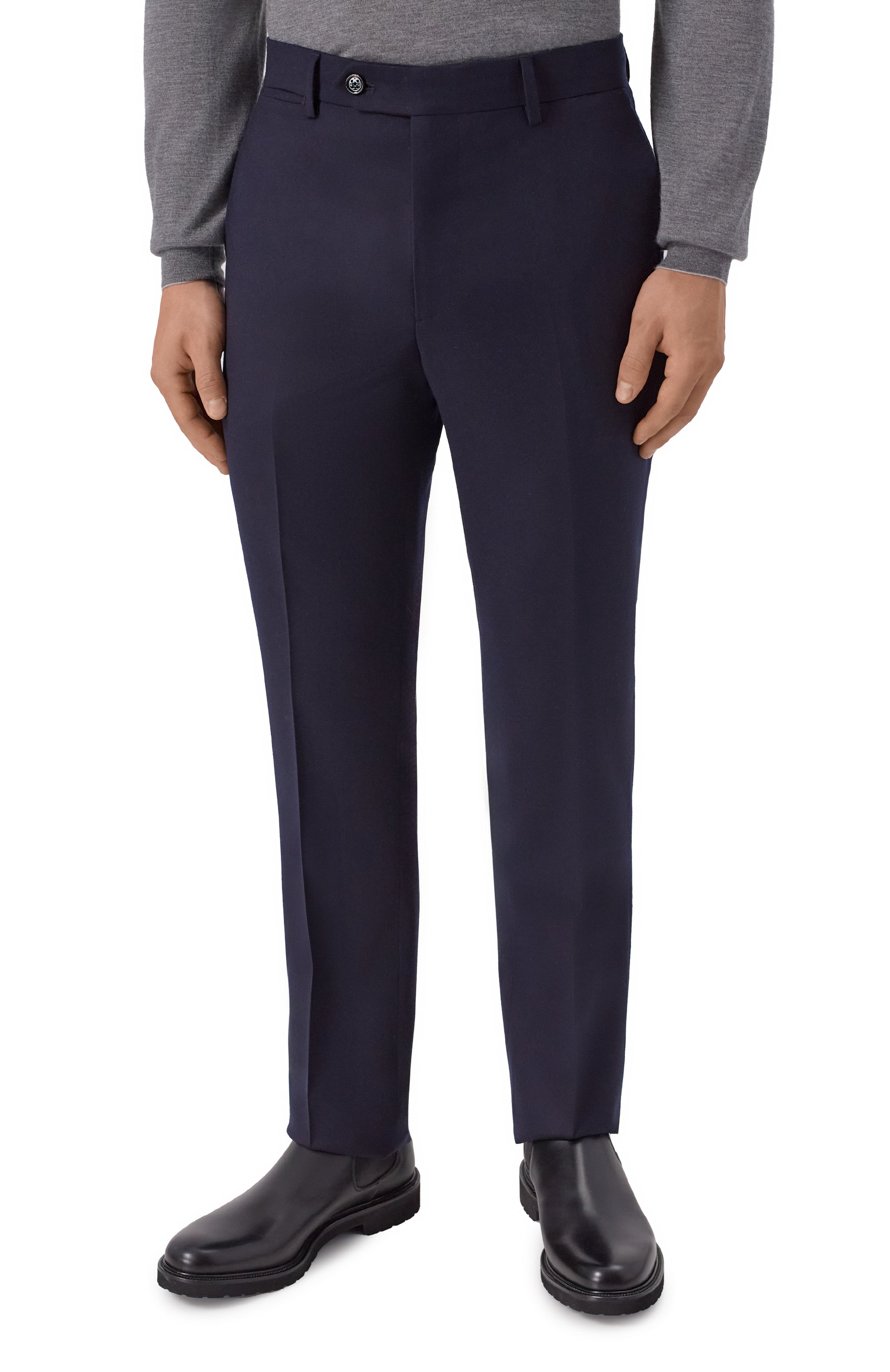 Брюки из шерсти и шелка BERWICH темно-синего цвета по цене 62950 руб., арт. VULCAN0 195/DR1483, фото 3 Брюки из шерсти и шелка BERWICH, арт. VULCAN0 195/DR1483, фото 3