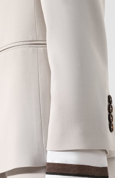 Двубортный жакет BRUNELLO CUCINELLI бежевого цвета по цене 528000 руб., арт. MB5218736P, фото 5 Двубортный жакет BRUNELLO CUCINELLI, арт. MB5218736P, фото 5