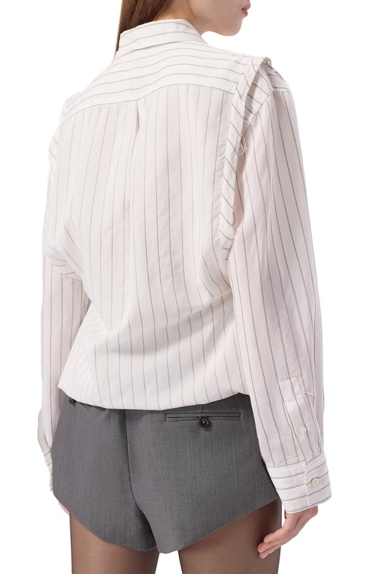 Рубашка из вискозы и шелка Jean Paul Gaultier 25/04-W-ST036/W038 Белый  25/04-W-ST036/W038 Фото 4