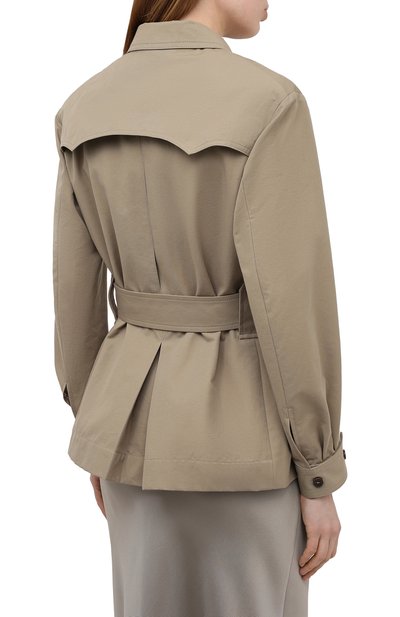 Хлопковая куртка CHLOÉ зеленого цвета по цене 217000 руб., арт. CHC21SVE04047, фото 4 Хлопковая куртка CHLOÉ, арт. CHC21SVE04047, фото 4