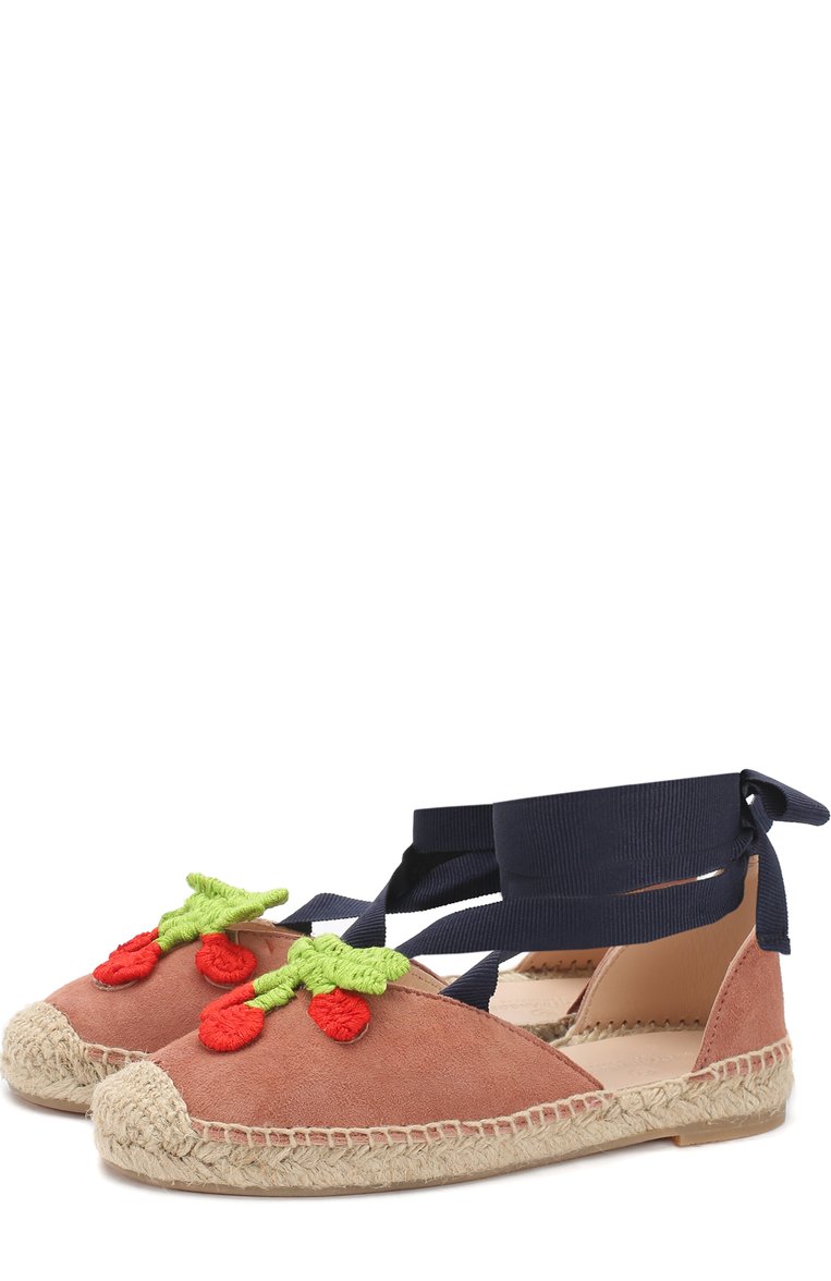 Замшевые эспадрильи с лентами MAISON MANGOSTAN, арт. MACED0NIA/SUEDE WITH CR0CHETED, фото 1