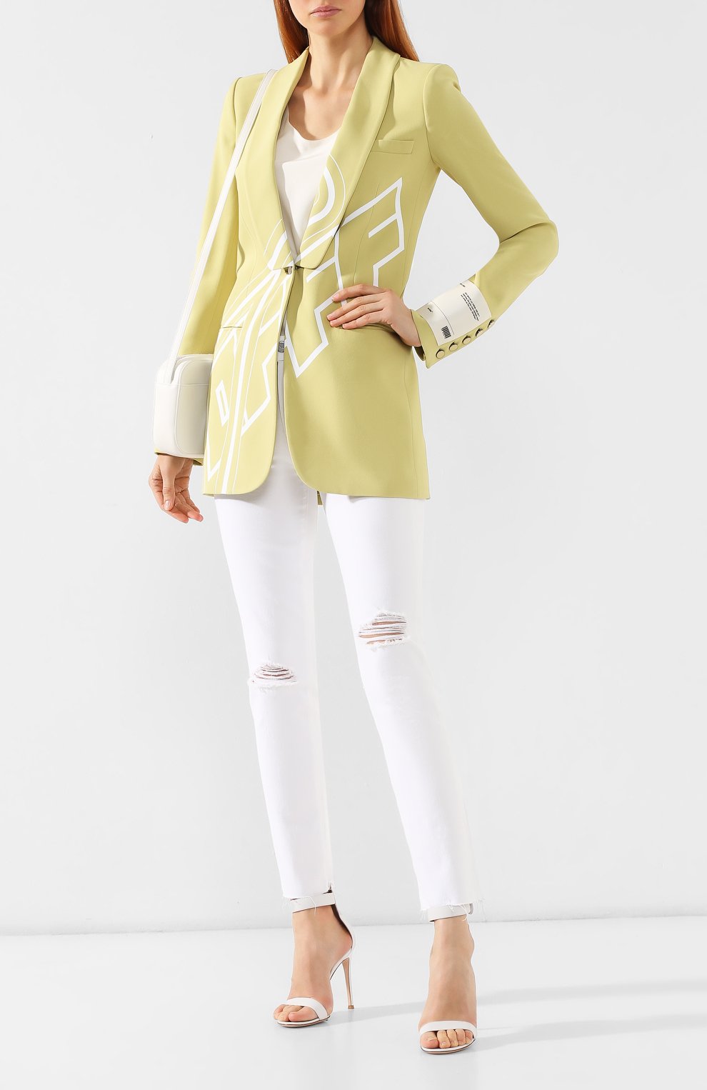 Жакет OFF-WHITE зеленого цвета по цене 179500 руб., арт. 0WEF029S19D950844101, фото 2 Жакет OFF-WHITE, арт. 0WEF029S19D950844101, фото 2