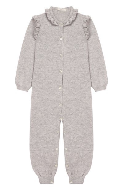 Кашемировый комбинезон BABY T серого цвета по цене 17950 руб., арт. 19AIC871T/18M-2A, фото 1 Кашемировый комбинезон BABY T, арт. 19AIC871T/18M-2A, фото 1