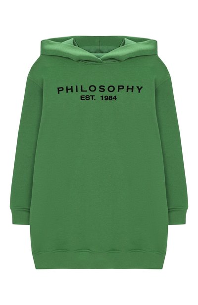 Хлопковое мини-платье с капюшоном PHILOSOPHY DI LORENZO SERAFINI KIDS, арт. PJAB18/FE144/TH008/XXS-XS, фото 1