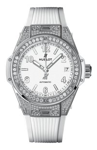 Часы big bang one click steel white pave HUBLOT бесцветного цвета по цене 3263000 руб., арт. 465.SE.2010.RW.1604, фото 1 Часы big bang one click steel white pave HUBLOT, арт. 465.SE.2010.RW.1604, фото 1