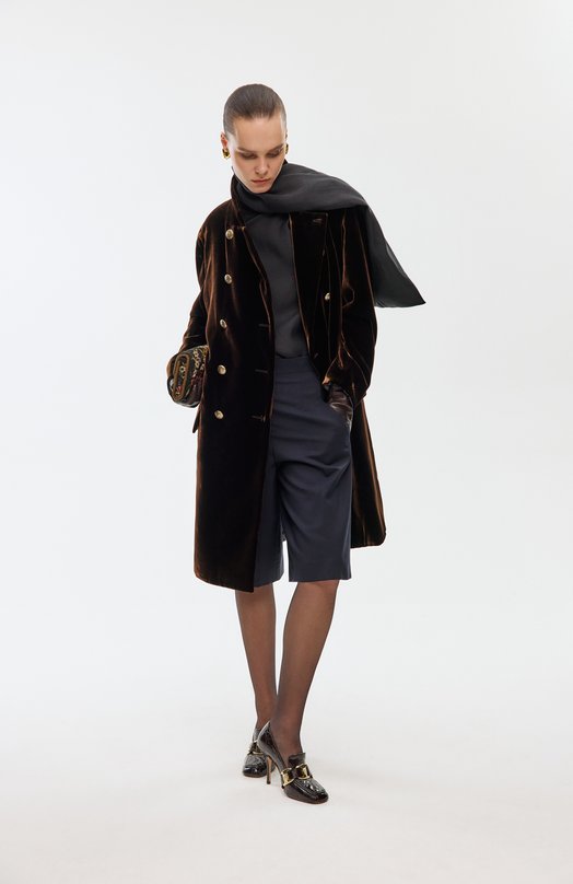 Бархатное пальто Giorgio Armani GW001897/TE10831 Коричневый  GW001897/TE10831 Фото 6