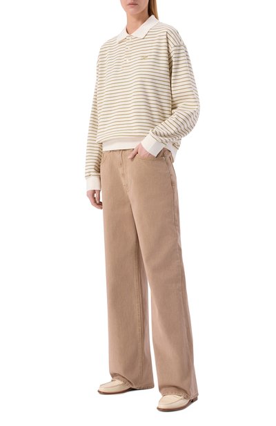 Хлопковое поло DUNST кремового цвета по цене 12750 руб., арт. UDTS6A120K1, фото 2 Хлопковое поло DUNST, арт. UDTS6A120K1, фото 2