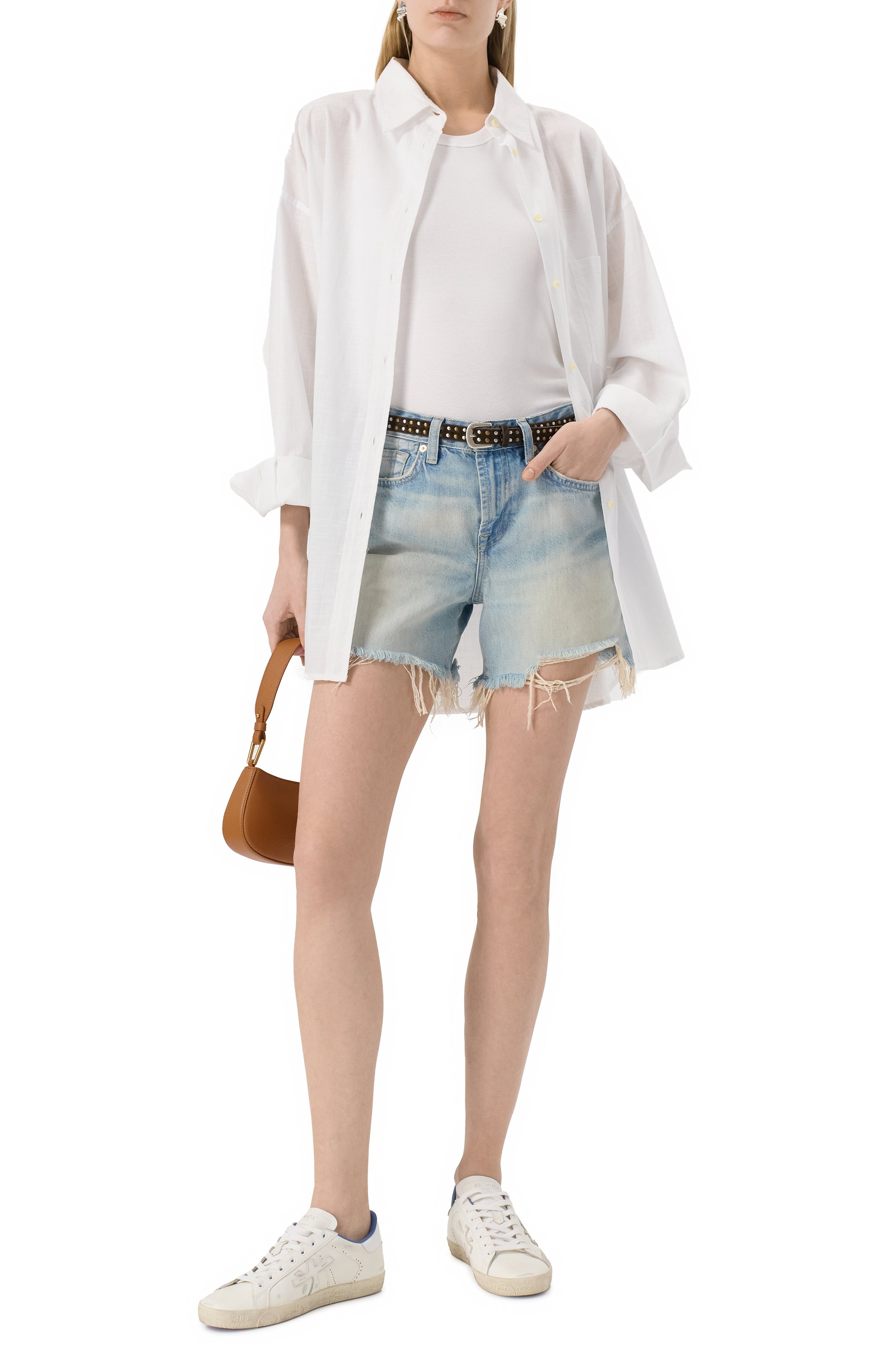 Джинсовые шорты 7 FOR ALL MANKIND голубого цвета по цене 22300 руб., арт. 7U668066PAS, фото 2 Джинсовые шорты 7 FOR ALL MANKIND, арт. 7U668066PAS, фото 2